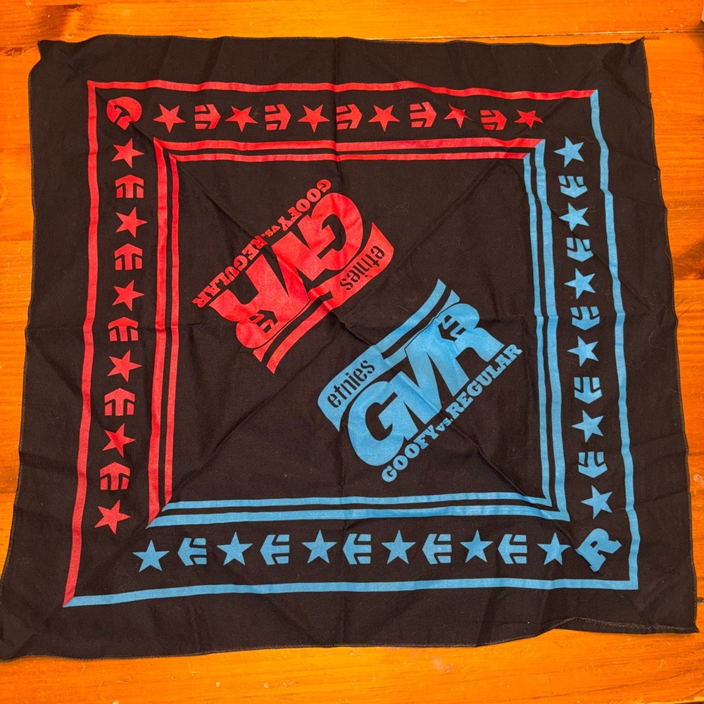 Etnies Black Bandana with Red and Blue Accents